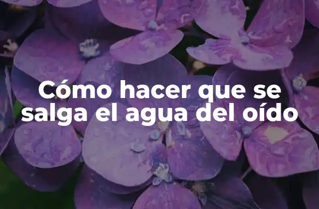Cómo Hacer que Se Salga el Agua Del Oído