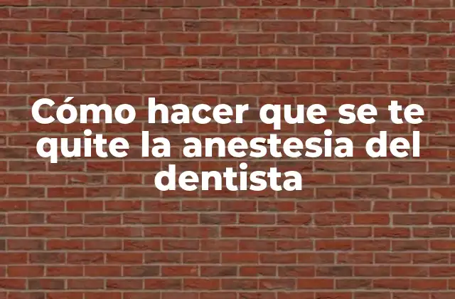 Cómo Hacer que Se Te Quite la Anestesia Del Dentista