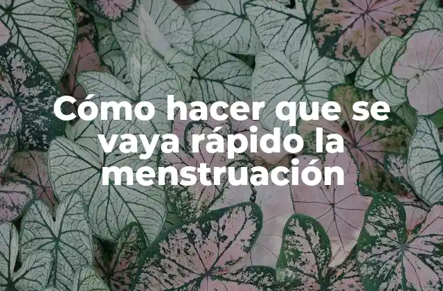 Cómo Hacer que Se Vaya Rápido la Menstruación