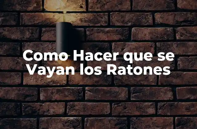 Como Hacer que Se Vayan los Ratones