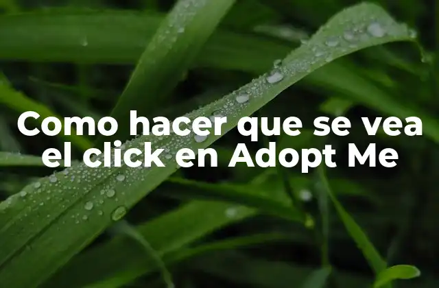 Como Hacer que Se Vea el Click en Adopt Me
