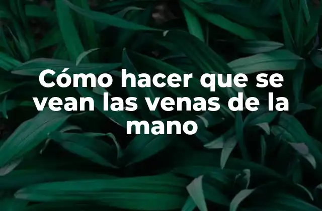 Cómo Hacer que Se Vean las Venas de la Mano