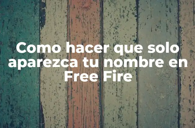 Como Hacer que Solo Aparezca Tu Nombre en Free Fire 2 ¿Qué es la personalización del nombre en Free Fire y por qué es importante?