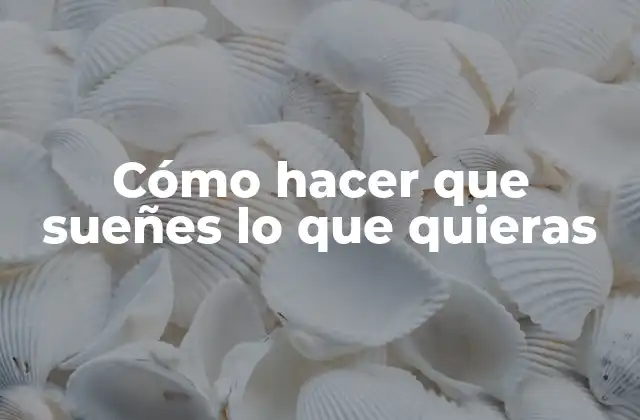 Cómo Hacer que Sueñes Lo que Quieras