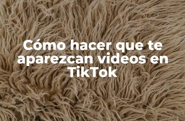 Cómo Hacer que Te Aparezcan Videos en Tiktok