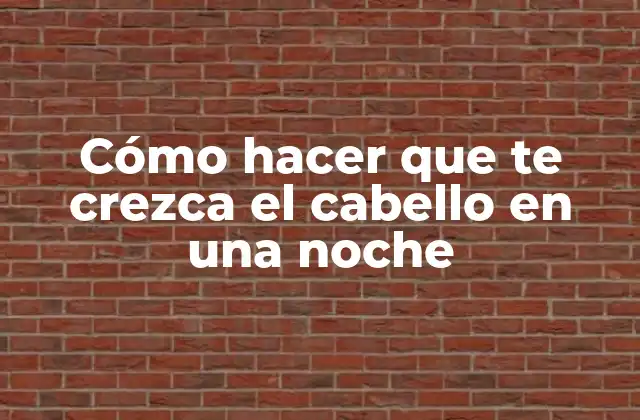 Cómo hacer que te crezca el cabello en una noche