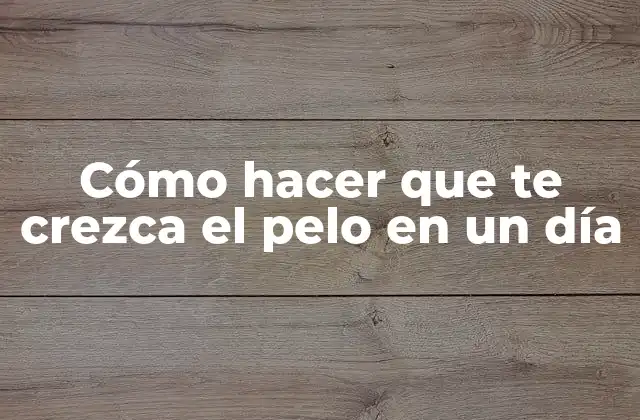 Cómo Hacer que Te Crezca el Pelo en un Día