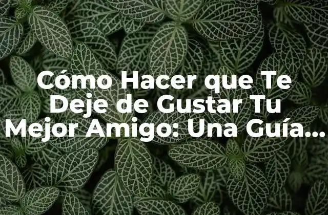 Cómo Hacer que Te Deje de Gustar Tu Mejor Amigo: una Guía Práctica
