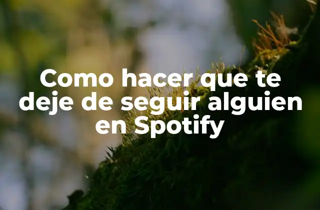 Como Hacer que Te Deje de Seguir Alguien en Spotify