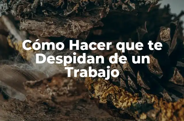 Cómo Hacer que Te Despidan de un Trabajo