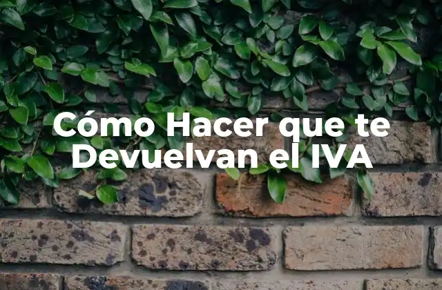 Cómo Hacer que Te Devuelvan el Iva