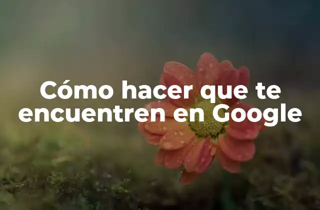 Cómo Hacer que Te Encuentren en Google