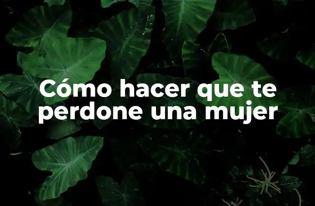 Cómo Hacer que Te Perdone una Mujer