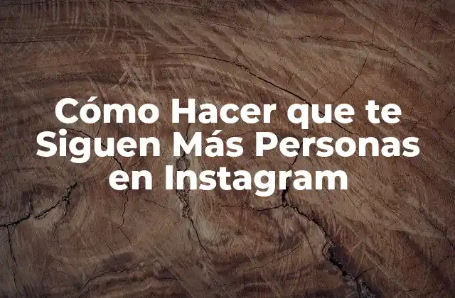 Cómo Hacer que Te Siguen Más Personas en Instagram