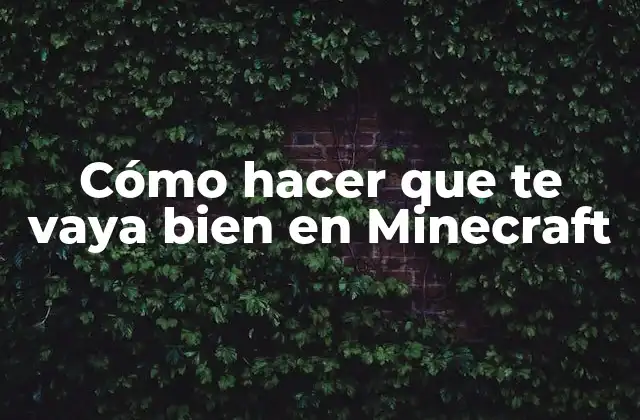 Cómo Hacer que Te Vaya Bien en Minecraft