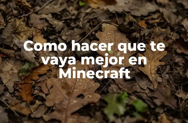 Como Hacer que Te Vaya Mejor en Minecraft