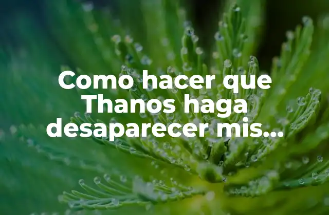 Como Hacer que Thanos Haga Desaparecer Mis Búsquedas de Google