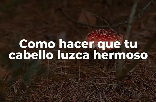 Como Hacer que Tu Cabello Luzca Hermoso