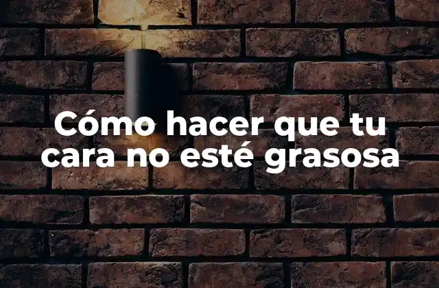 Cómo Hacer que Tu Cara No Esté Grasosa