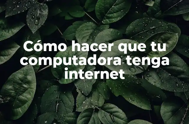 Conectar tu computadora a internet