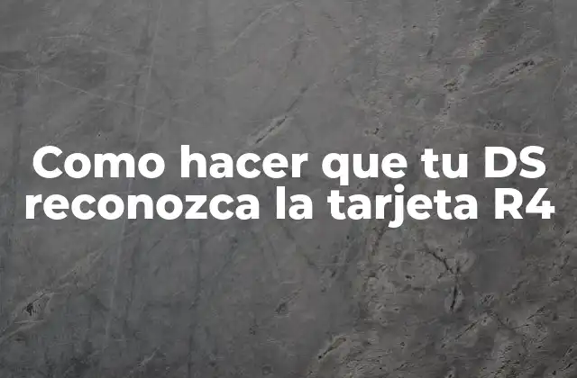 Como Hacer que Tu Ds Reconozca la Tarjeta R4