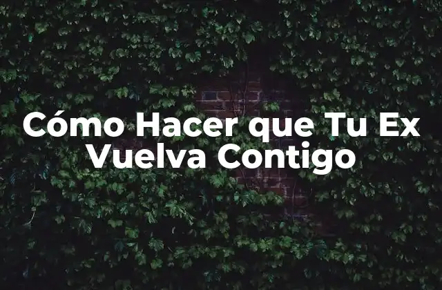 Cómo Hacer que Tu Ex Vuelva Contigo