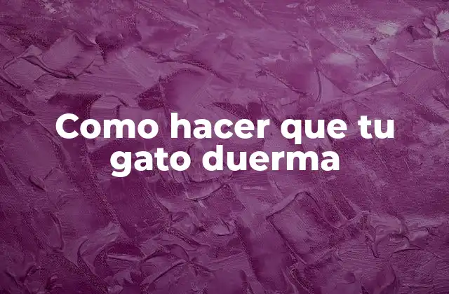 Como Hacer que Tu Gato Duerma