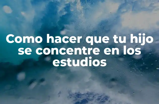 Como Hacer que Tu Hijo Se Concentre en los Estudios