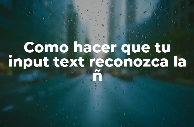 Como Hacer que Tu Input Text Reconozca la Ñ
