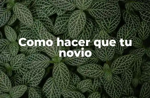 Como Hacer que Tu Novio