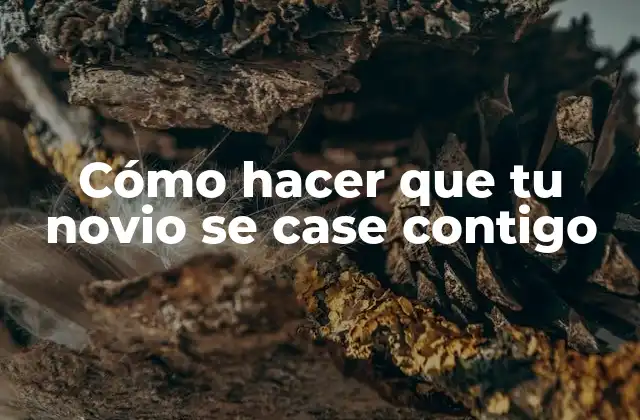 Cómo hacer que tu novio se case contigo