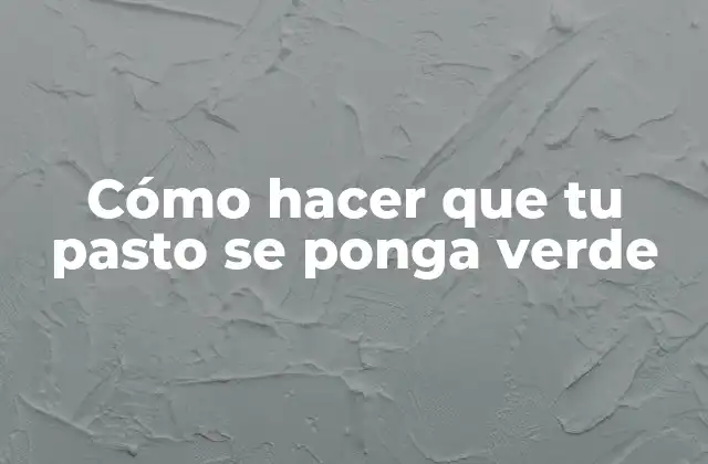 Cómo Hacer que Tu Pasto Se Ponga Verde