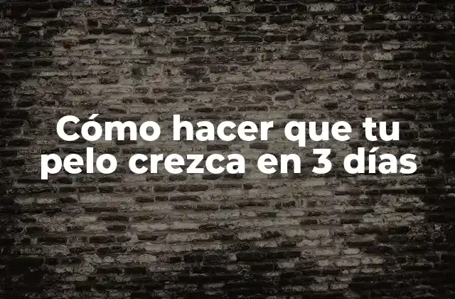 Cómo Hacer que Tu Pelo Crezca en 3 Días