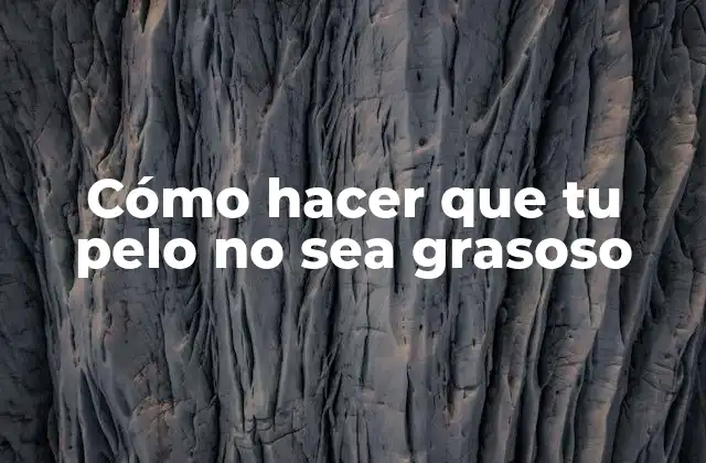 Cómo Hacer que Tu Pelo No Sea Grasoso