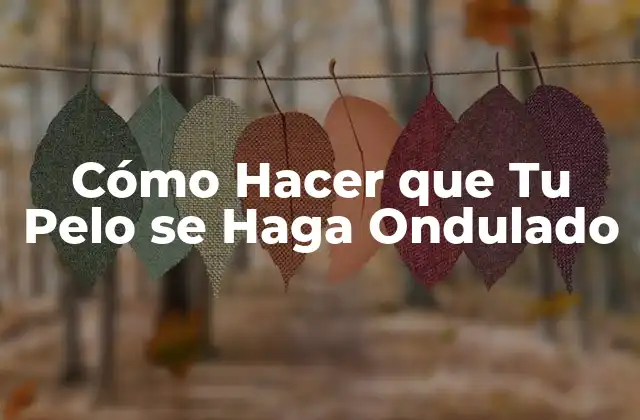 Cómo Hacer que Tu Pelo Se Haga Ondulado