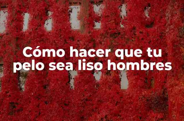 Cómo Hacer que Tu Pelo Sea Liso Hombres