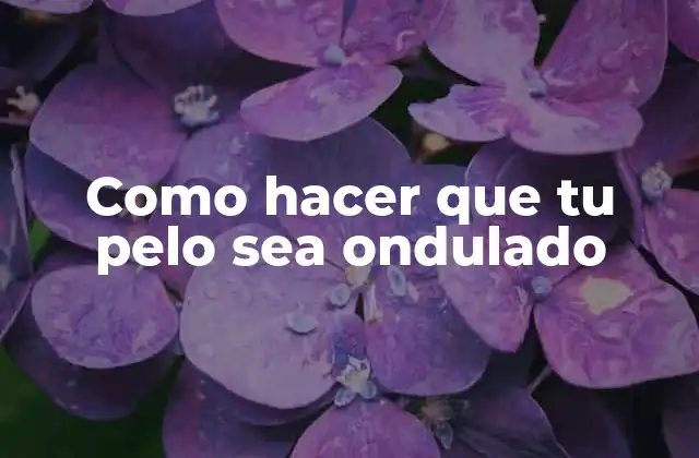 Como Hacer que Tu Pelo Sea Ondulado