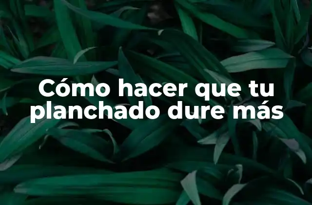 Cómo Hacer que Tu Planchado Dure Más