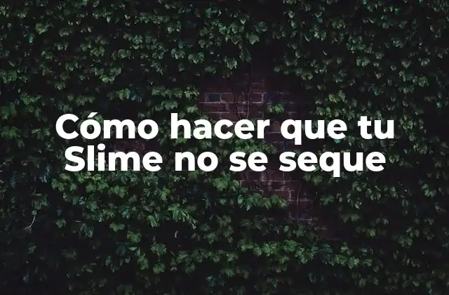 Cómo Hacer que Tu Slime No Se Seque