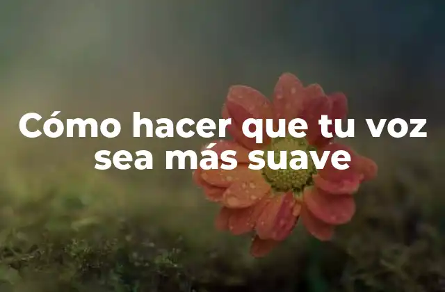 Cómo Hacer que Tu Voz Sea Más Suave