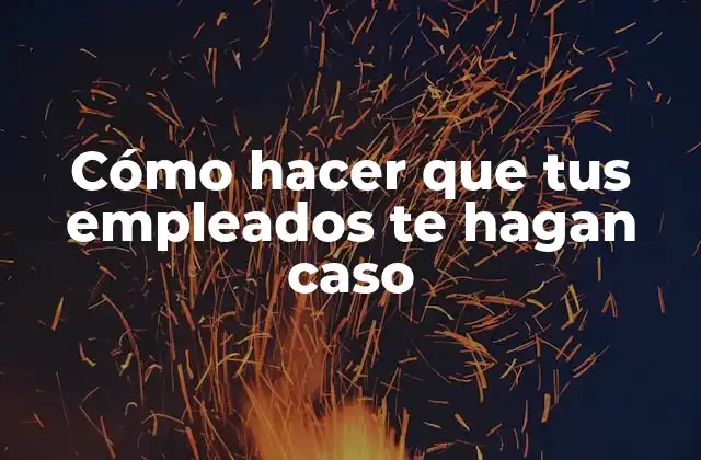 Cómo Hacer que Tus Empleados Te Hagan Caso
