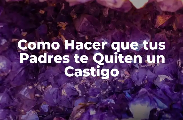 Como Hacer que Tus Padres Te Quiten un Castigo