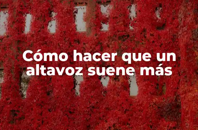 Cómo Hacer que un Altavoz Suene Más 2 Cómo hacer que un altavoz suene más