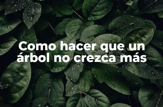 Como Hacer que un Árbol No Crezca Más
