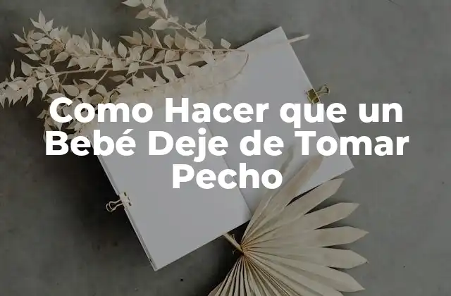 Como Hacer que un Bebé Deje de Tomar Pecho 2 Como Hacer que un Bebé Deje de Tomar Pecho