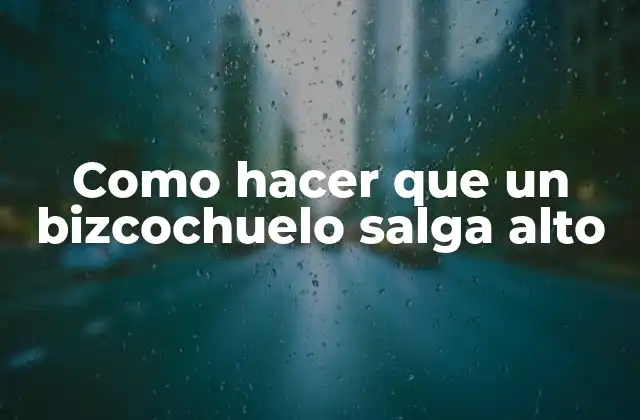 Como Hacer que un Bizcochuelo Salga Alto