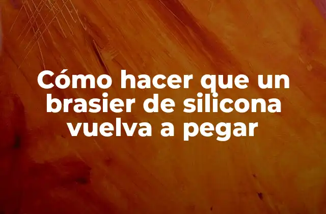 Cómo Hacer que un Brasier de Silicona Vuelva a Pegar