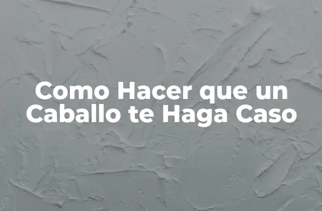 Como Hacer que un Caballo Te Haga Caso