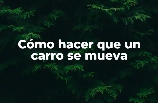 Cómo Hacer que un Carro Se Mueva