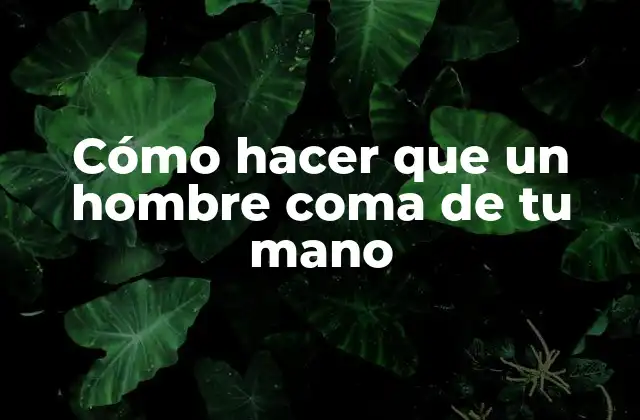 Cómo hacer que un hombre coma de tu mano